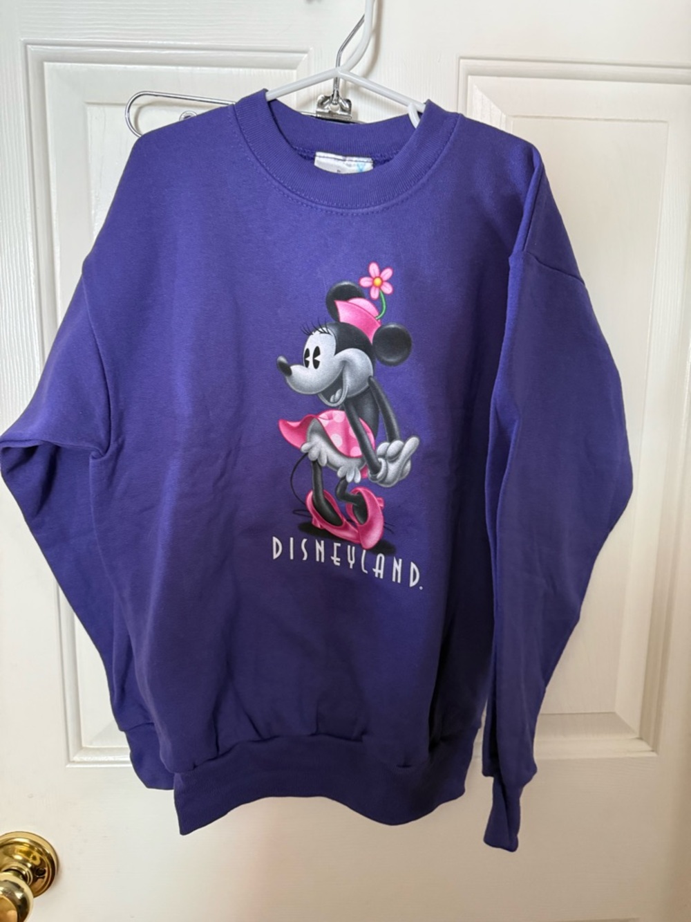 Disney Purple Minnie Mouse Disneyland Sweatshirt with Pink Accents M